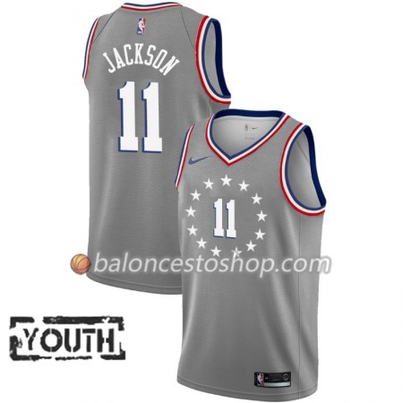 Camiseta Niños NBA Philadelphia 76ers Demetrius Jackson 11 2018-19 Nike City Edition Gris Swingman